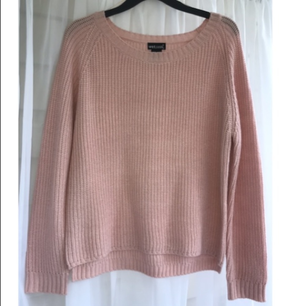 Wet Seal Pink Cable Knit Sweater